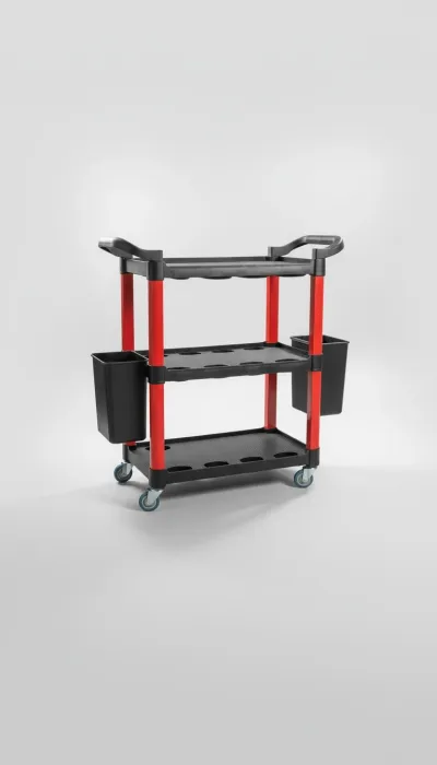 CARRITO ORGANIZADOR DETAILER 3 NIVELES CON BANDEJAS LATERALES