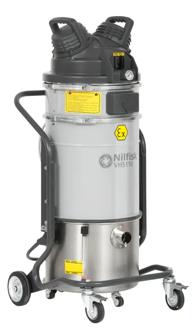 ASPIRADORA INDUSTRIAL ANTIEXPLOSION NILFISK VHS110 Z22 EXA AU 1100W 37L ACERO INOXIDABLE