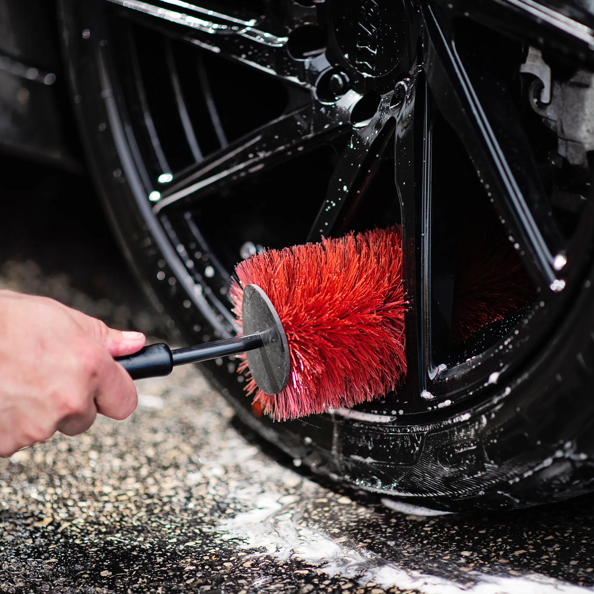 CEPILLO PREMIUM PARA RUEDAS MAXSHINE ROJO