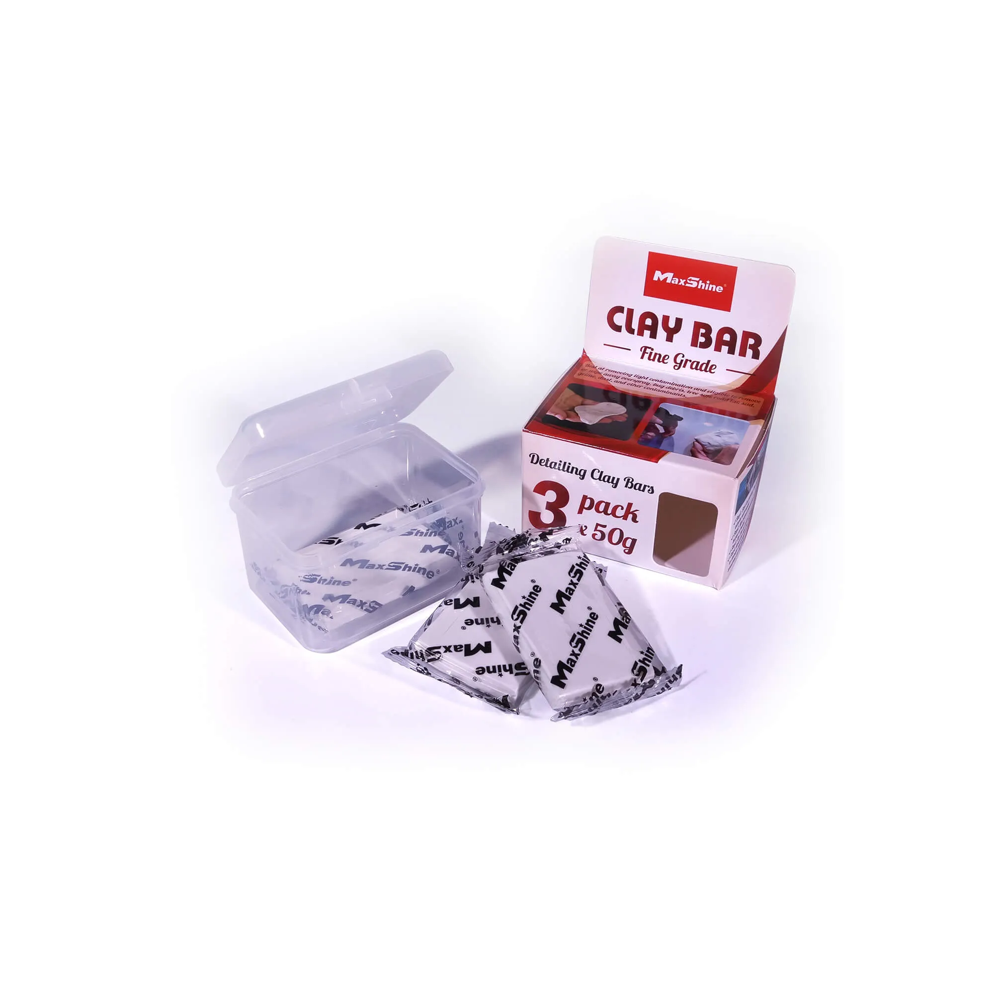 CLAY BAR BLANCO DE GRADO FINO MAXSHINE - 3PCS/ PACK