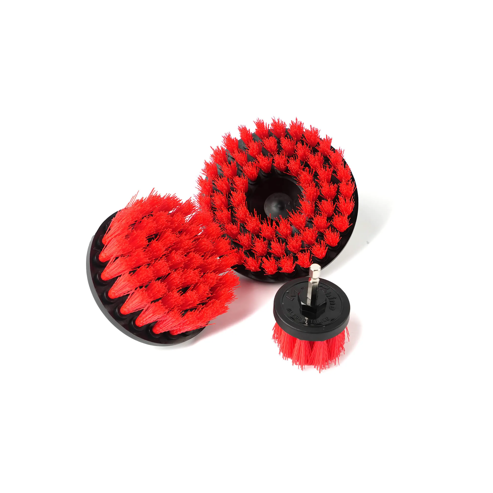 COMBO DE CEPILLOS PARA TALADRO CERDA ROJA RIGIDA 2", 4" Y 5" AGARRE M8 MAXSHINE