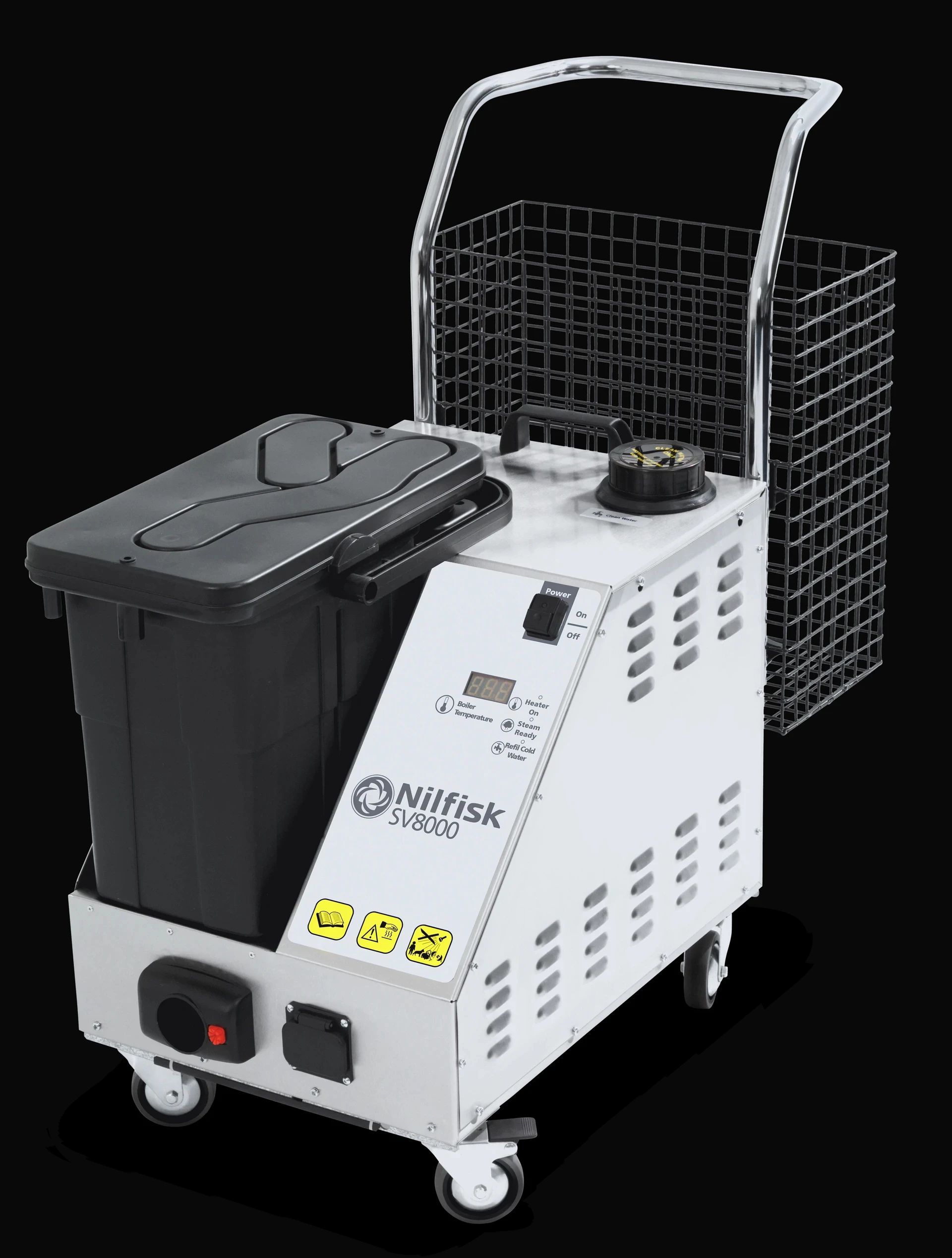 LIMPIADORA A VAPOR CON ASPIRACION NILFISK SV8000 8 BAR 300W EN ACERO INOXIDABLE