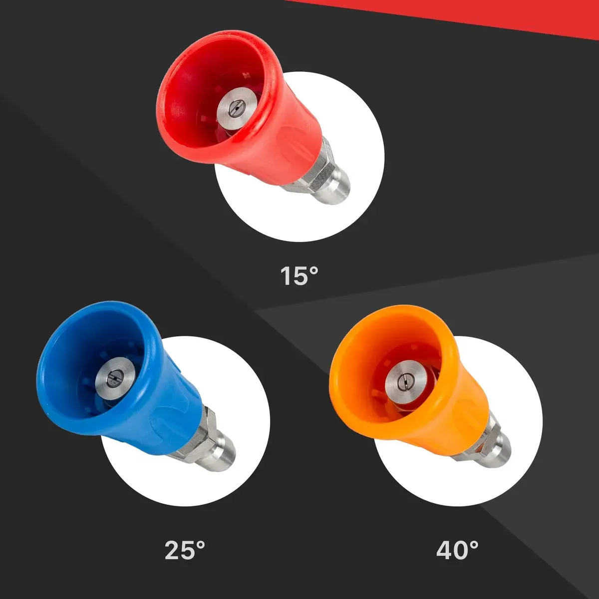 SET PREMIUM DE BOQUILLAS DE DISPARO MAXSHINE DE ACERO INOXIDABLE 3 PCS