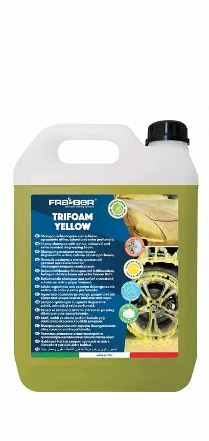SHAMPOO ESPUMA ACTIVA PARA AUTOS FRABER TRI FOAM YELLOW 4.5L