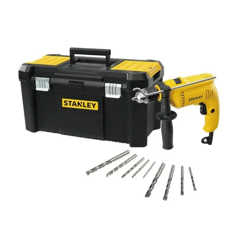 TALADRO PERCUTOR STANLEY 600W 37 PIEZAS + CAJA DE HERRAMIENTAS